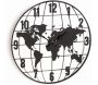 Horloge effet miroir mappemonde 30 cm