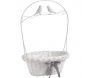 Jardinière oiseaux en osier blanc et métal