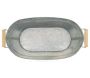 Jardinière ovale zinc et bois - 7,90