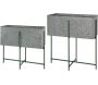 Jardinière sur pied en zinc intérieure extérieure (Lot de 2) - ESS-1100