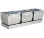 Jardinière 3 pots en zinc brossé