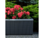 Jardinière en résine tressée avec réserve d'eau et cadre en aluminium 95 x 39 x 43 cm - 8