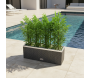 Jardinière en résine tressée avec réserve d'eau et cadre en aluminium 95 x 39 x 43 cm - Rattan Art
