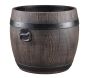 Jardinière ronde en polyéthylène imitation tonneau Bolero