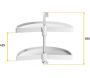 Jeu de plateaux tournants demi-lune blanc Shelvo - 88,90