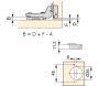 Kit charnière coudée pour montage rentrant X91 avec fermeture amortie et embase - EMU-0307