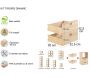 Kit tiroirs en pin massif pour étagères Dinamic - AST-0237