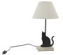 Lampe Chat en métal noir et bois