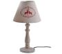 Lampe en bois et brodés de cerfs