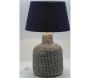 Pied de lampe en jonc naturel et bleu - AUBRY GASPARD