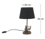 Lampe en métal Cerf avec abat-jour noir - AUB-6386