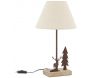 Lampe en métal et bois décor Forêt