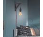 Lampe murale équerre en bois noir - THE HOME DECO LIGHT