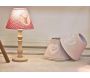 Lampe à poser en bois et coton rouge - 5