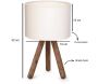 Lampe à poser e  bois et tissu Carla - ASI-0890