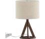 Lampe à poser en hévéa et lin Kona