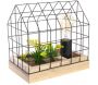 Lampe à poser avec plante artificielle en cage