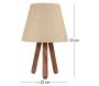 Lampe à poser trepieds bois et tissu Carla - 11,15