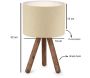 Lampe à poser en bois et tissu Carla - ASI-0889