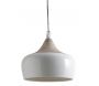 Lampe suspension en métal laqué et bois