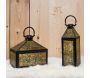 Lanterne carrée en métal noir et doré - AUBRY GASPARD