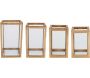 Lanternes en bois et verre (Lot de 4)
