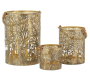 Lanternes en métal doré Cerf (lot de 3)