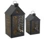 Lanternes en métal noir Maison Cerf (lot de 2)