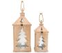Lanterne en pin et métal Sapin (Lot de 2) - AUB-6690