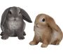 Lapin assis en résine 14 cm (Lot de 2)