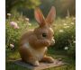 Lapin en résine pattes sur le museau - 
