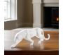 Léopard en résine blanche origami - AUBRY GASPARD