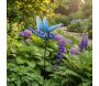 Libellule bleue sur pic en métal 102 cm - 