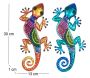 (Lot de 2)Gecko décoratif en métal et verre avec points colorés - ORIGEN