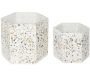 Lot de 2 support à plantes en céramique et métal Terrazzo - CMP-4242