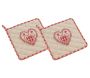 Manique motif coeur (Lot de 2)