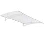 Marquise de porte en aluminium blanc et polycarbonate double paroi Lyra