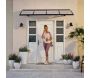 Marquise de porte en aluminium gris et polycarbonate double paroi Herald - Canopia by Palram