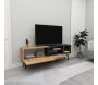 Meuble TV en aggloméré effet pin et anthracite Alba - 159