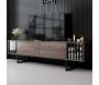 Meuble TV en aggloméré et métal Chrome Line - HANAH HOME