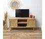 Set meuble TV en bois 2 portes et table basse 1 tiroir Bali - THE HOME DECO FACTORY