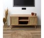 Set meuble TV en bois 2 portes et table basse 1 tiroir Bali - 7