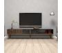 Meuble TV imitation marbre et effet noyer Milan - HANAH HOME