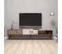 Meuble TV imitation marbre et effet noyer Milan - HANAH HOME