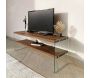 Meuble TV en pin et verre Stand - HANAH HOME