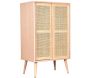 Meuble 2 portes en MDF et rotin tressé Roro
