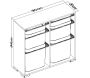 Meuble de rangement 6 tiroirs Carla - ASI-1871