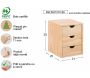 Mini rangement bloc en pin brut avec tiroirs - AST-0207