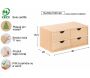 Mini rangement bloc en pin brut ave tiroirs - AST-0208