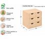 Mini rangement bloc en pin brut avec tiroirs - AST-0211